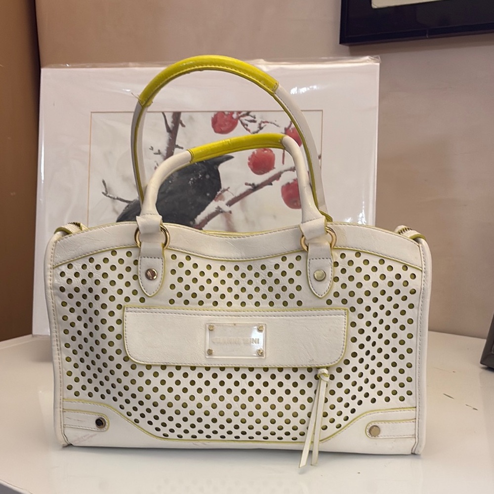 Gianni Bini White and Yellow Satchel